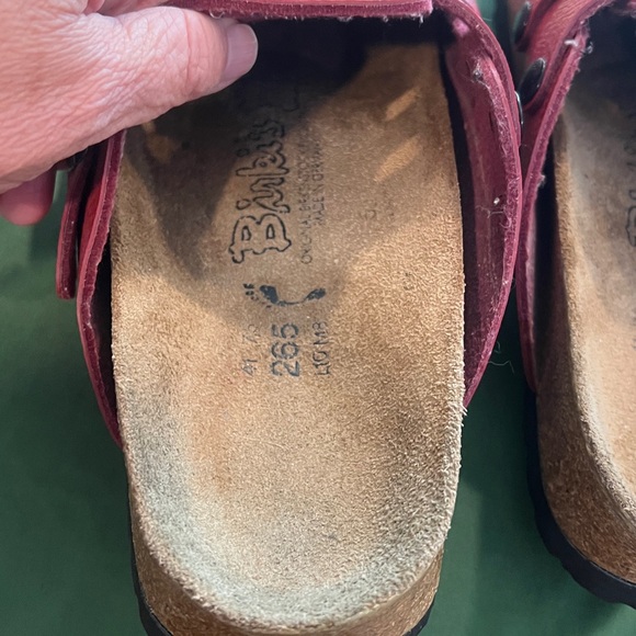 Birkenstock ladies red leather slip on clogs size 41 (10) ladies (8) men - Picture 8 of 11